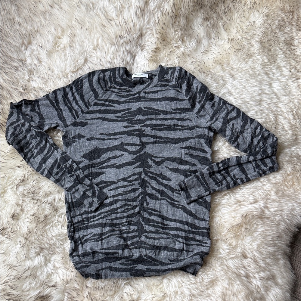 Equipment Gray and Black Sweater